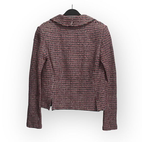 St. John Black Red White Tweed Blazer Jacket, size 4 - Picture 2 of 3